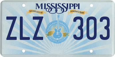 MS license plate ZLZ303