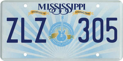 MS license plate ZLZ305