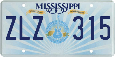 MS license plate ZLZ315