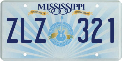 MS license plate ZLZ321