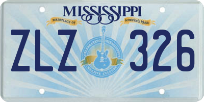 MS license plate ZLZ326