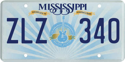 MS license plate ZLZ340