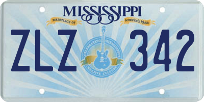MS license plate ZLZ342