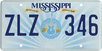 MS license plate ZLZ346