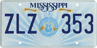 MS license plate ZLZ353