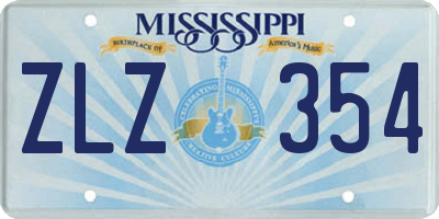 MS license plate ZLZ354