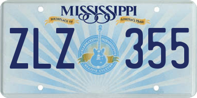 MS license plate ZLZ355