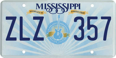 MS license plate ZLZ357