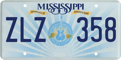 MS license plate ZLZ358