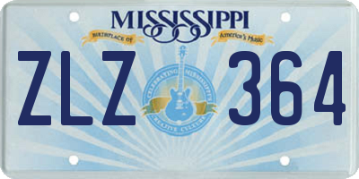 MS license plate ZLZ364