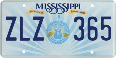 MS license plate ZLZ365