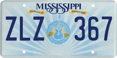 MS license plate ZLZ367