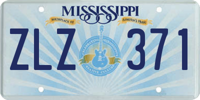 MS license plate ZLZ371
