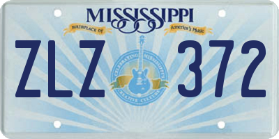 MS license plate ZLZ372