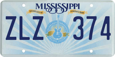 MS license plate ZLZ374