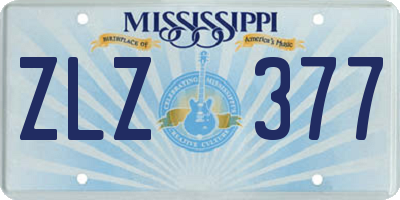 MS license plate ZLZ377