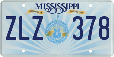 MS license plate ZLZ378