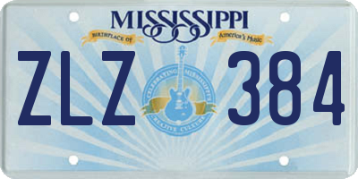 MS license plate ZLZ384