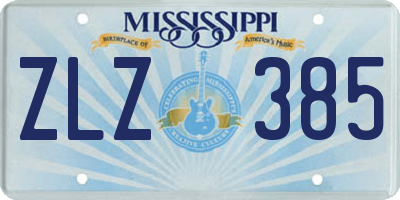 MS license plate ZLZ385