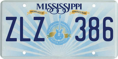 MS license plate ZLZ386