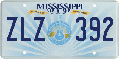 MS license plate ZLZ392