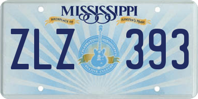 MS license plate ZLZ393