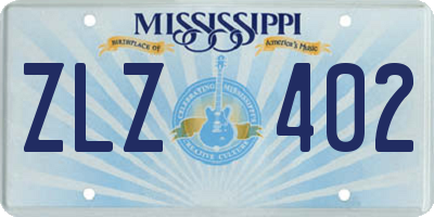 MS license plate ZLZ402