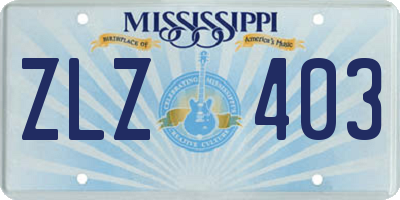 MS license plate ZLZ403