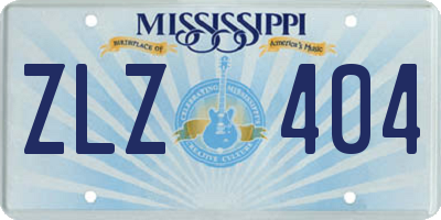 MS license plate ZLZ404