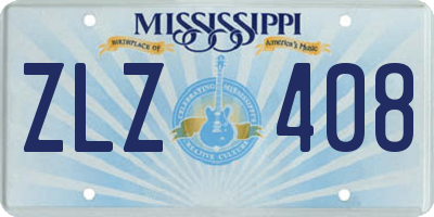 MS license plate ZLZ408