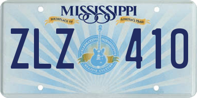 MS license plate ZLZ410