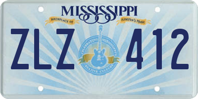 MS license plate ZLZ412