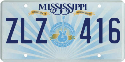 MS license plate ZLZ416