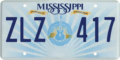 MS license plate ZLZ417