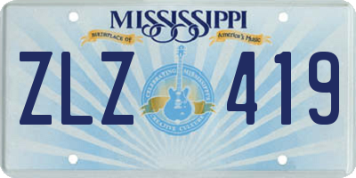 MS license plate ZLZ419