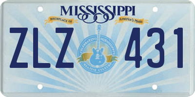 MS license plate ZLZ431