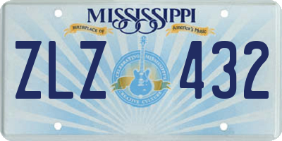 MS license plate ZLZ432