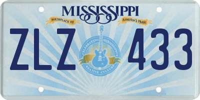 MS license plate ZLZ433