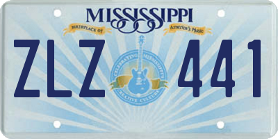MS license plate ZLZ441