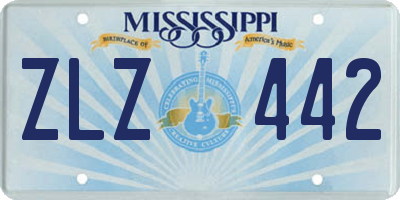 MS license plate ZLZ442