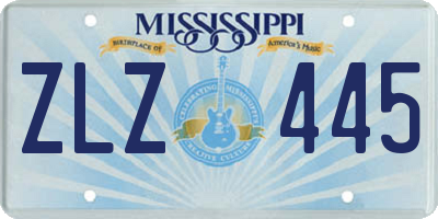 MS license plate ZLZ445