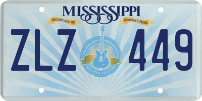 MS license plate ZLZ449