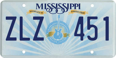 MS license plate ZLZ451