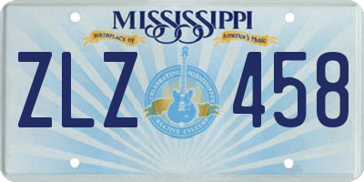 MS license plate ZLZ458