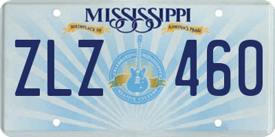 MS license plate ZLZ460