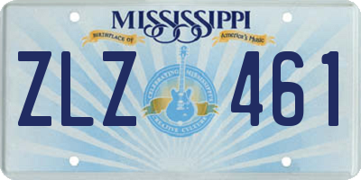 MS license plate ZLZ461