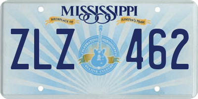 MS license plate ZLZ462