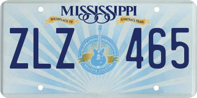 MS license plate ZLZ465