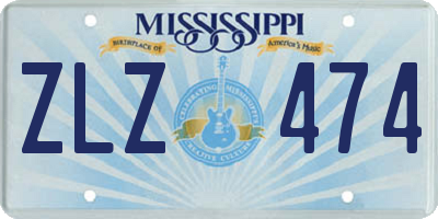 MS license plate ZLZ474