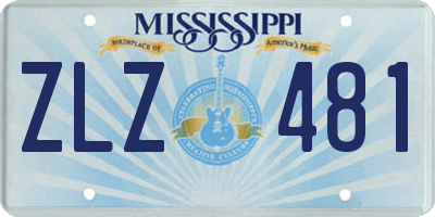 MS license plate ZLZ481
